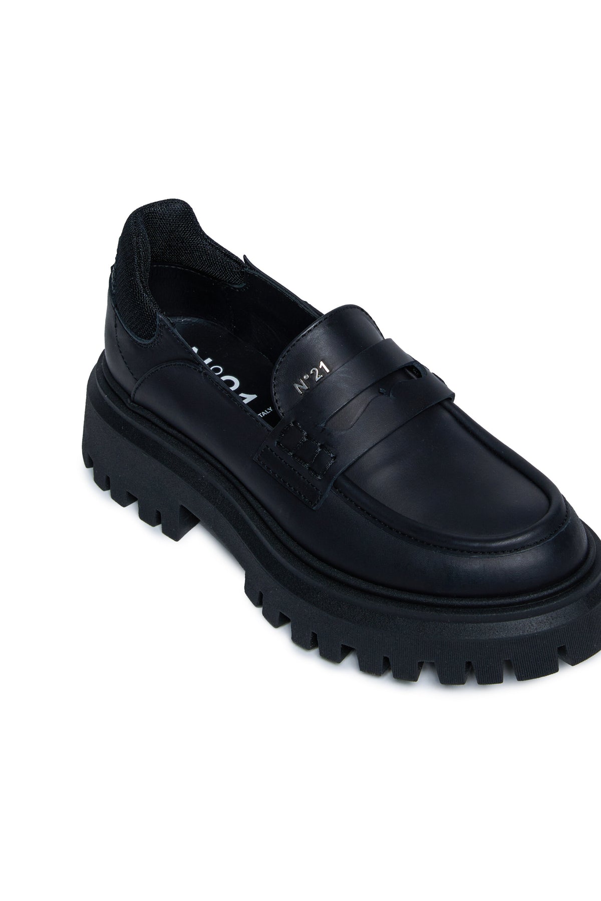 Mocassins en cuir avec semelle crantée