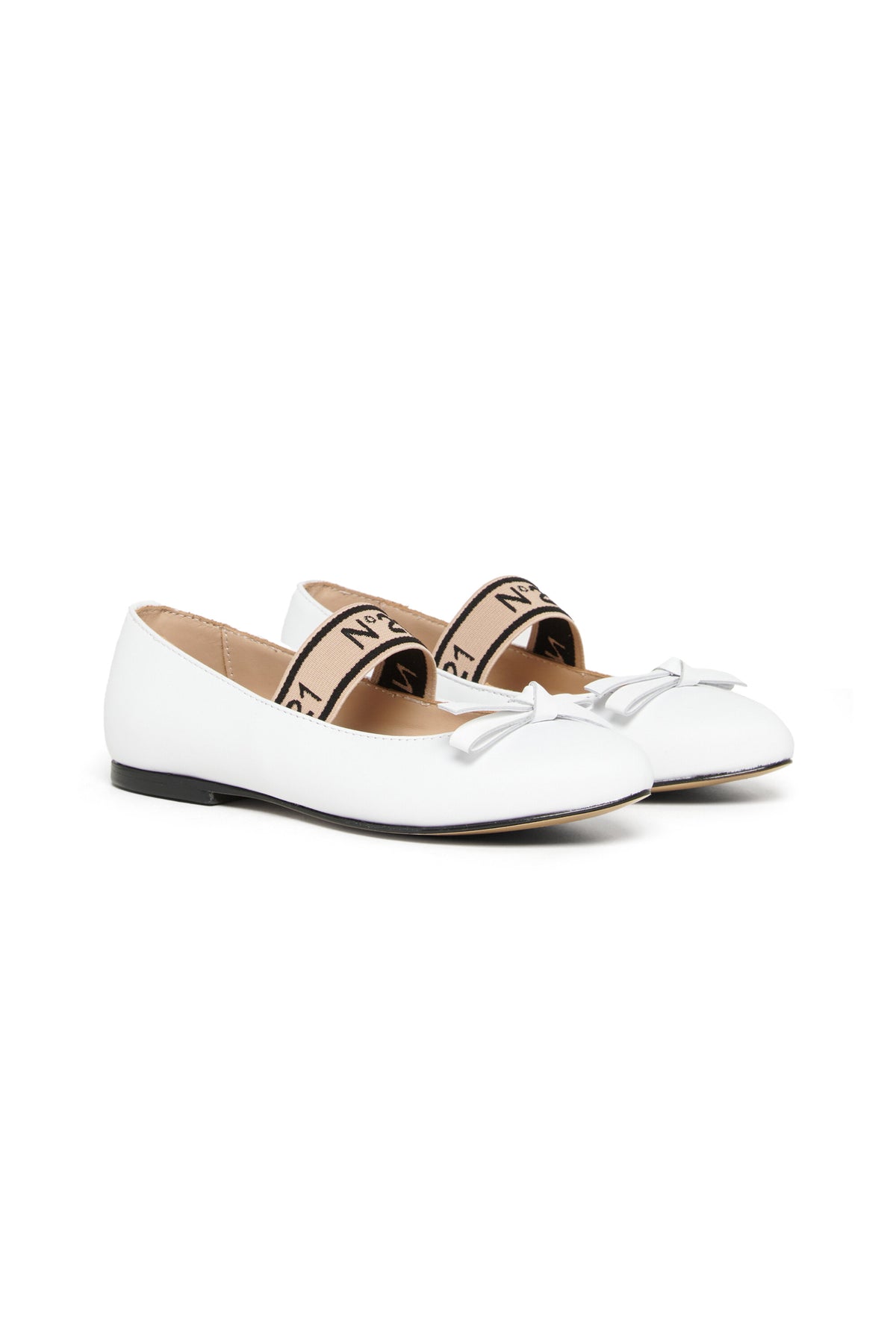 Ballerines en cuir avec noeud