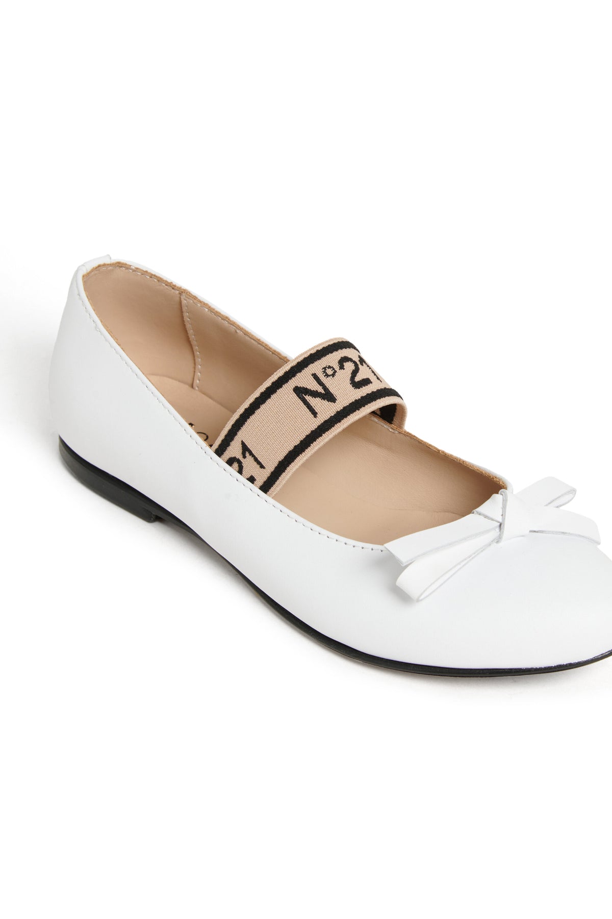 Ballerines en cuir avec noeud