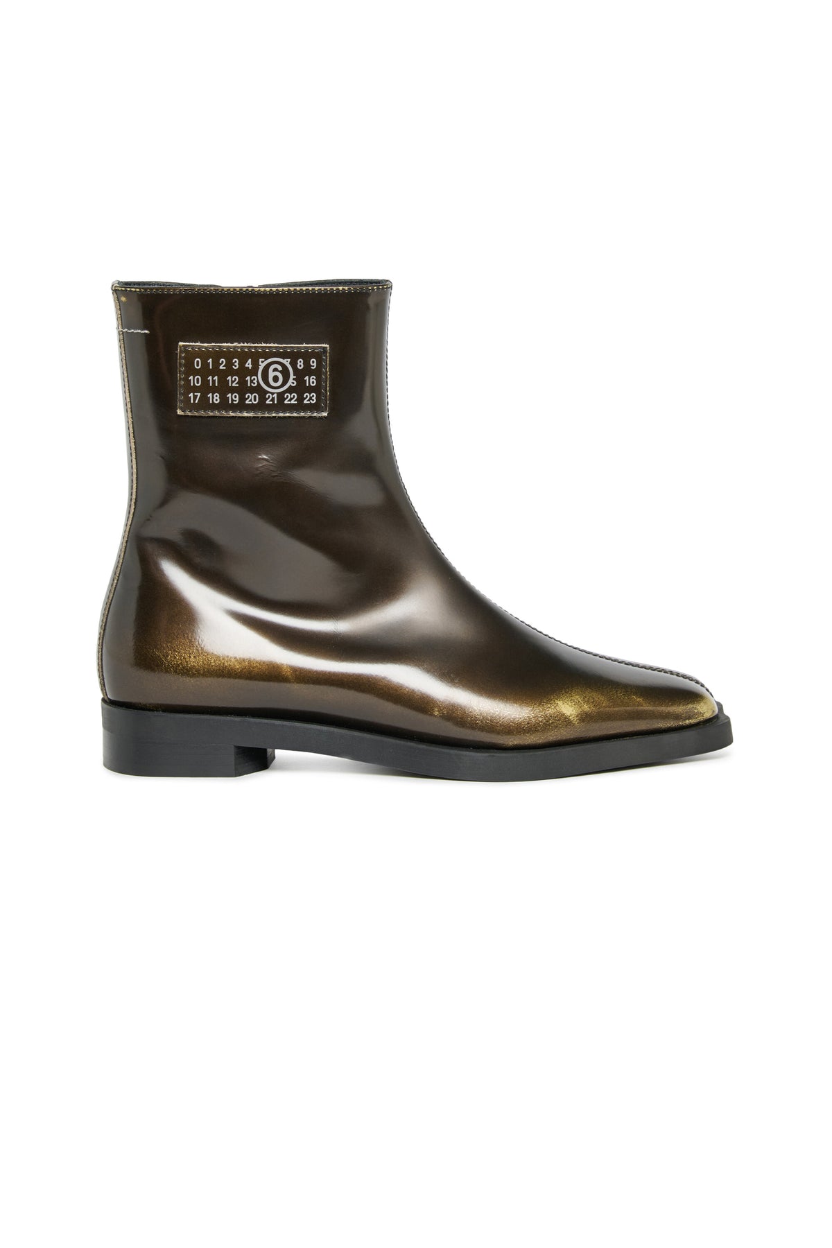 Low boots en cuir bicolore