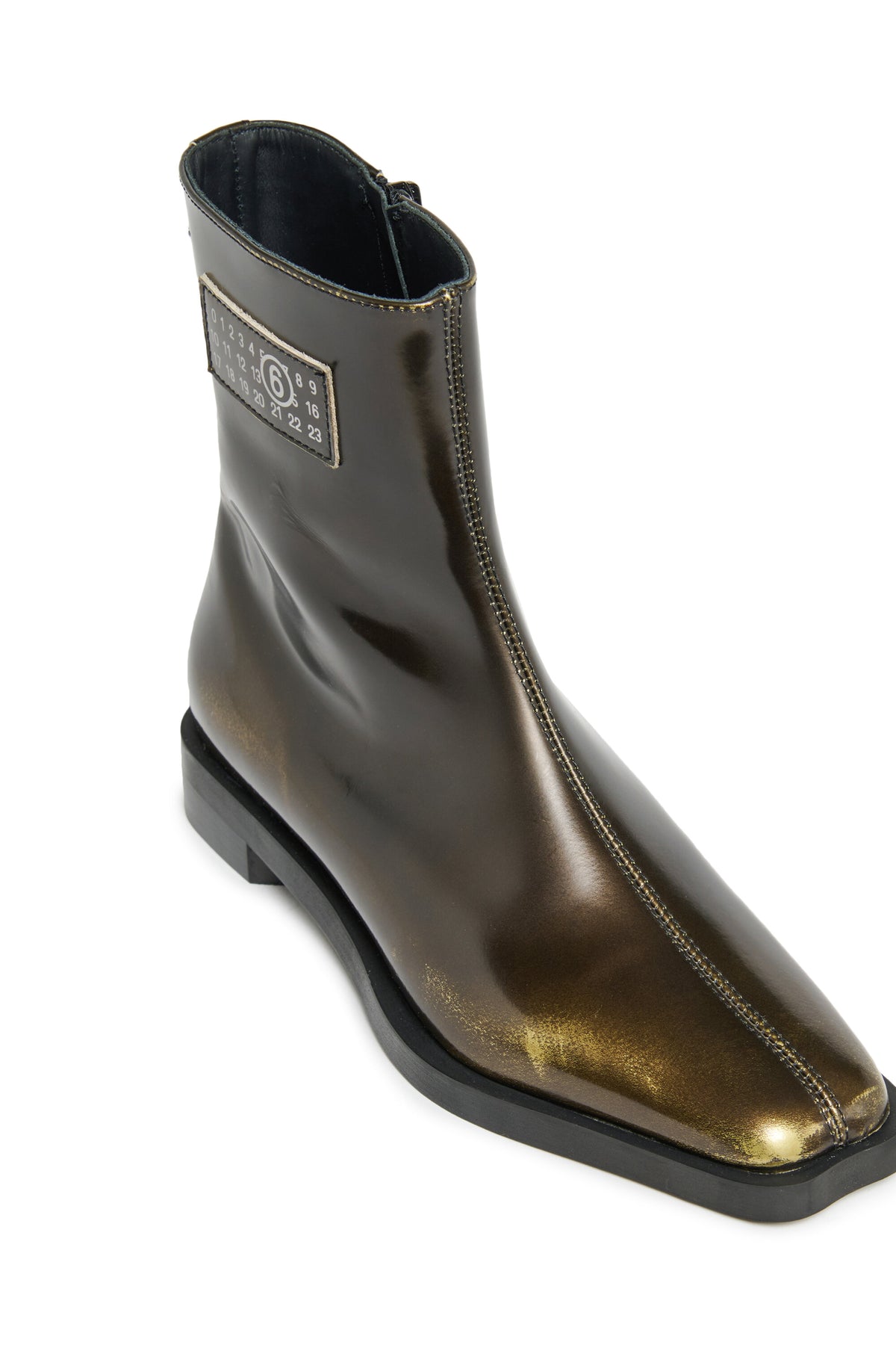 Low boots en cuir bicolore