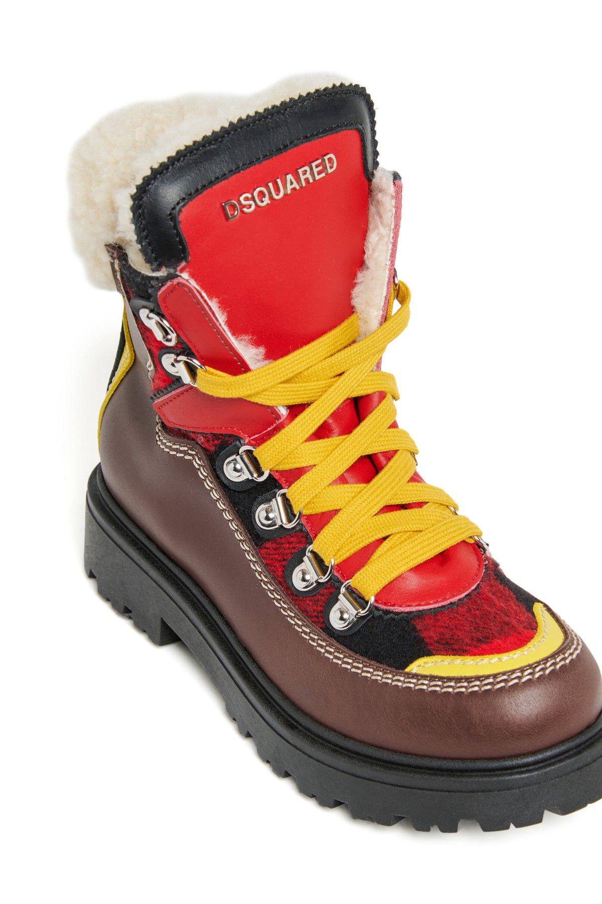 Colorblock leather hiking boots