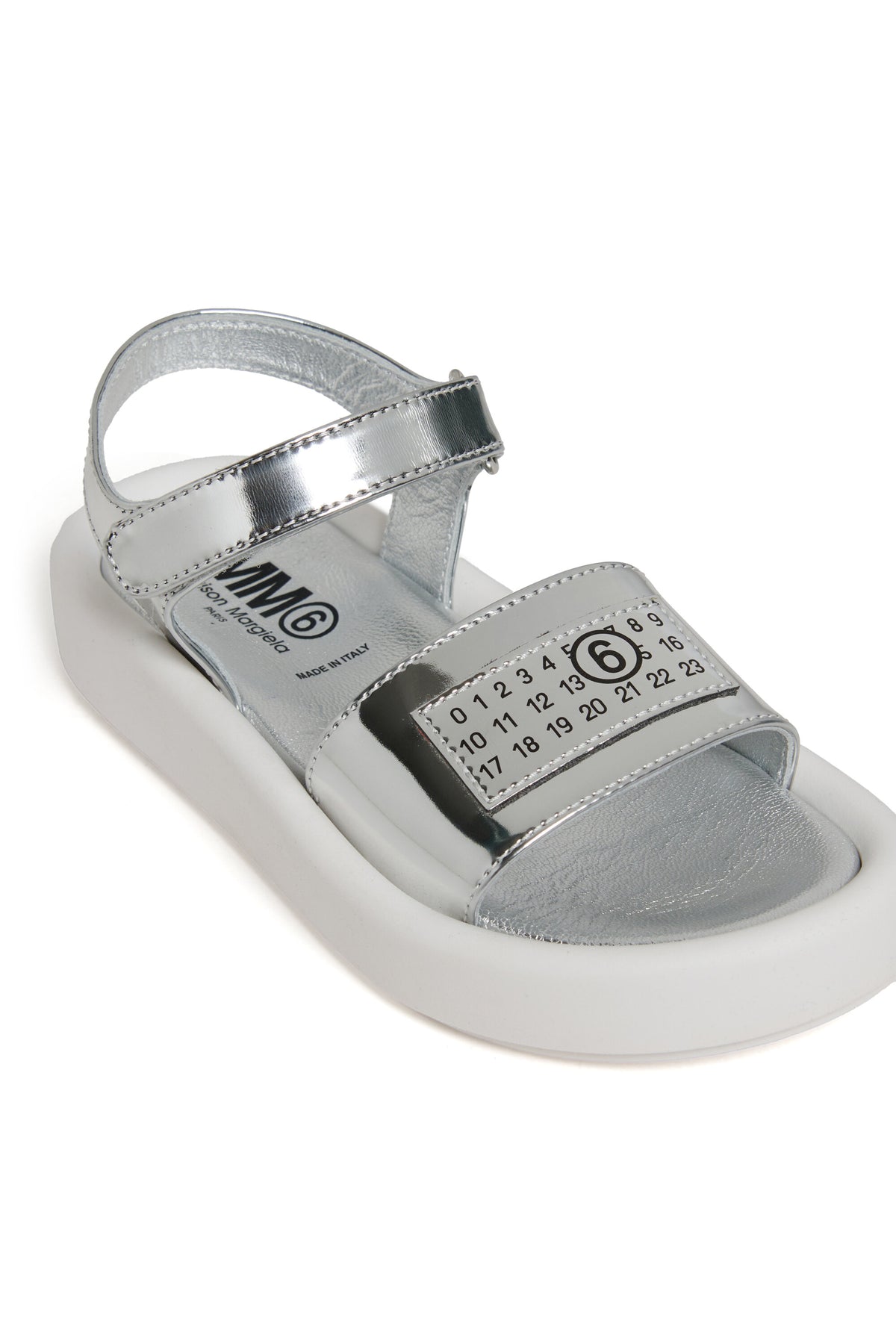 Sandales métalliques avec logo